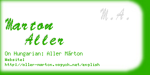 marton aller business card