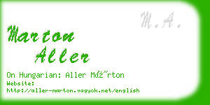 marton aller business card